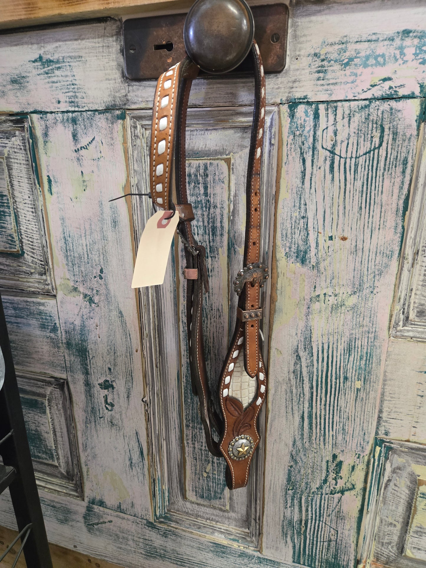 White Buck Stitched 1 Ear                          Headstall