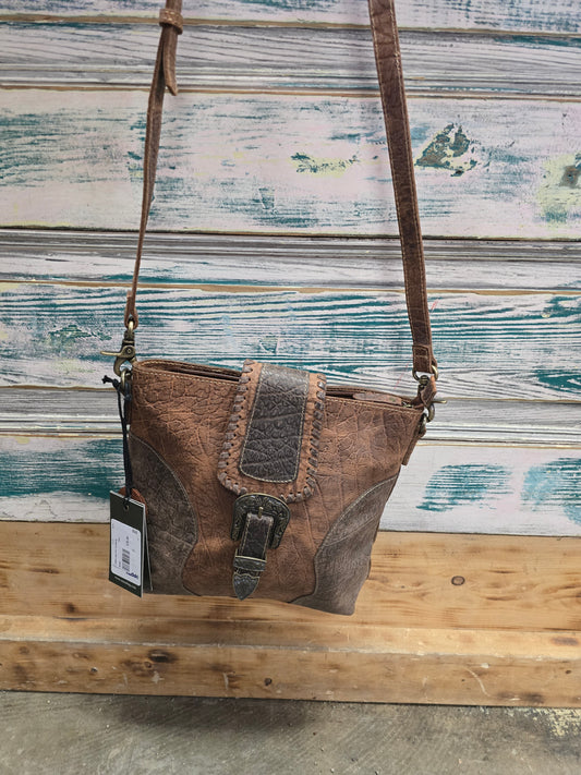 Leather faux Croc Crossbody