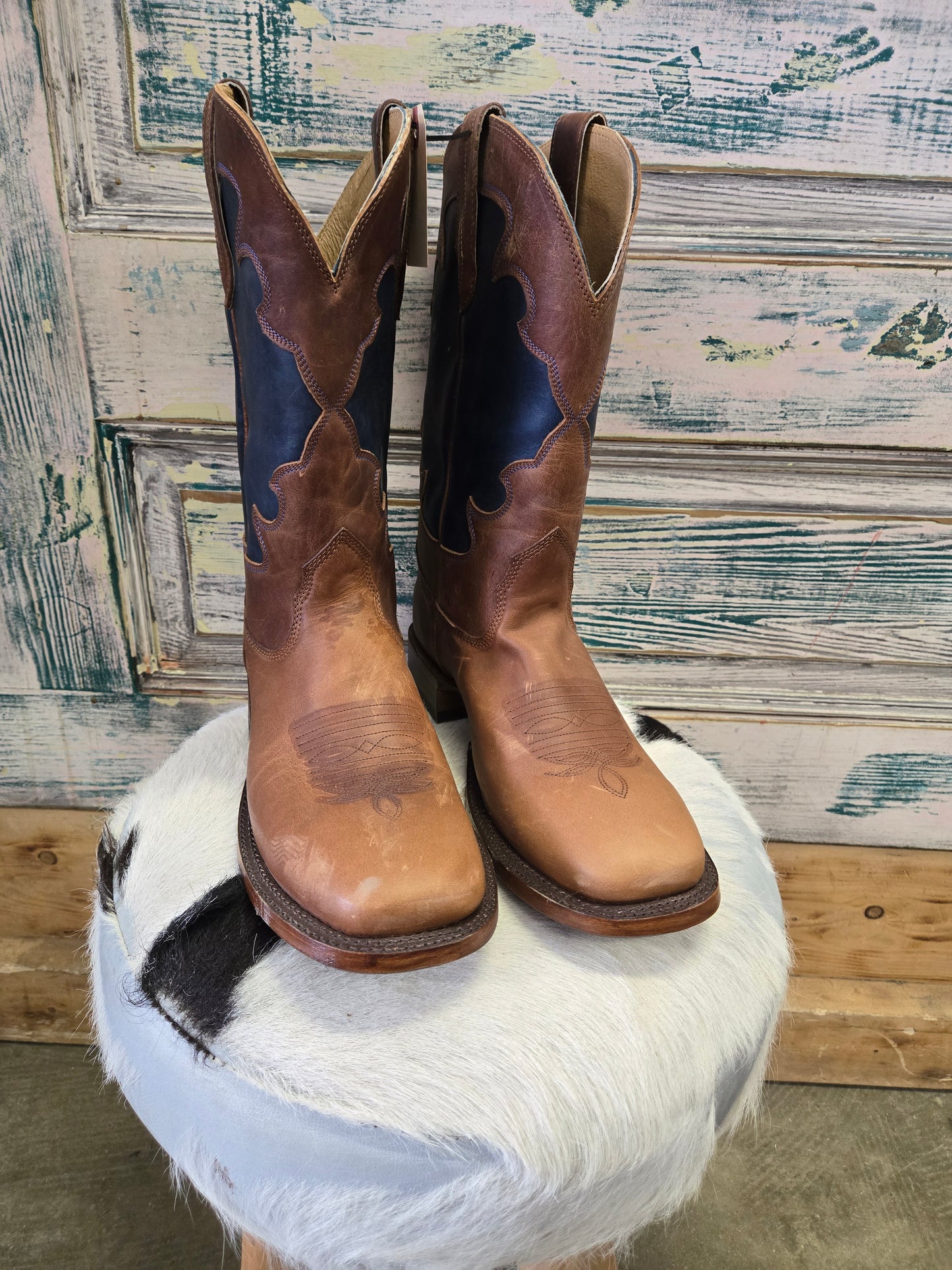 Men's Brown & Navy Boots
