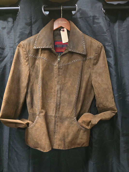 Ladies Suede Whip-stitched                 Jacket