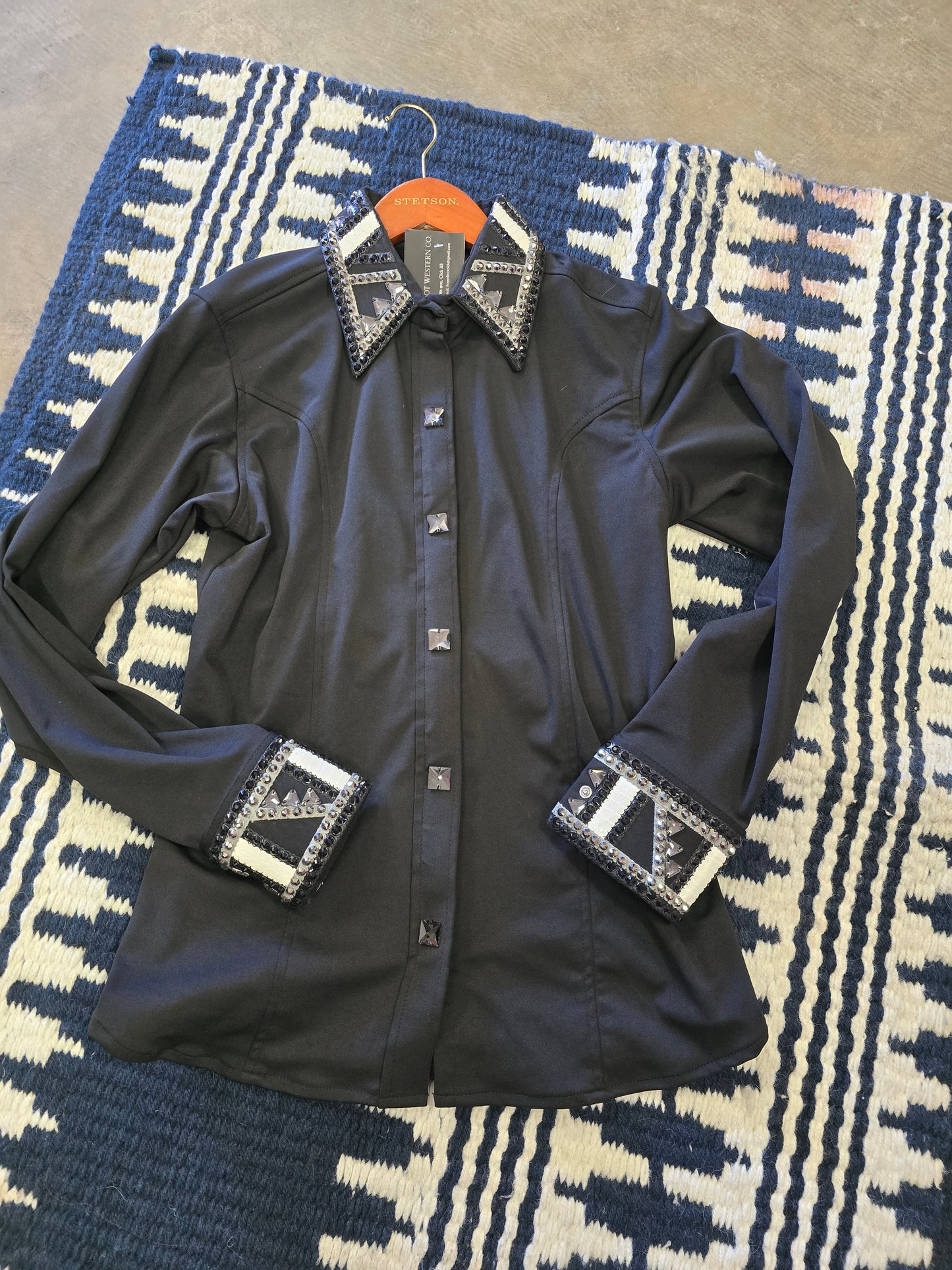 Black Show Shirt/ Black- Silver Trim