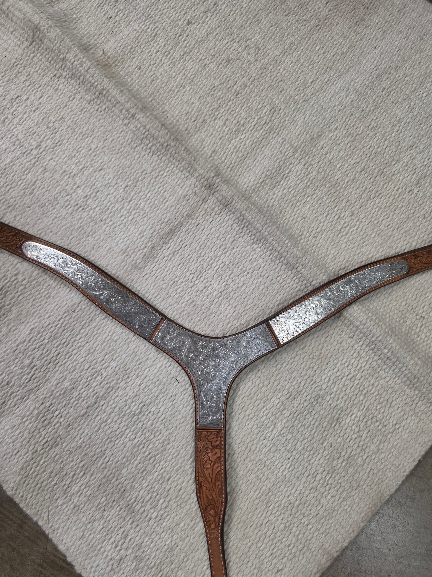 Blue Ribbon Breast Collar w/ Silver