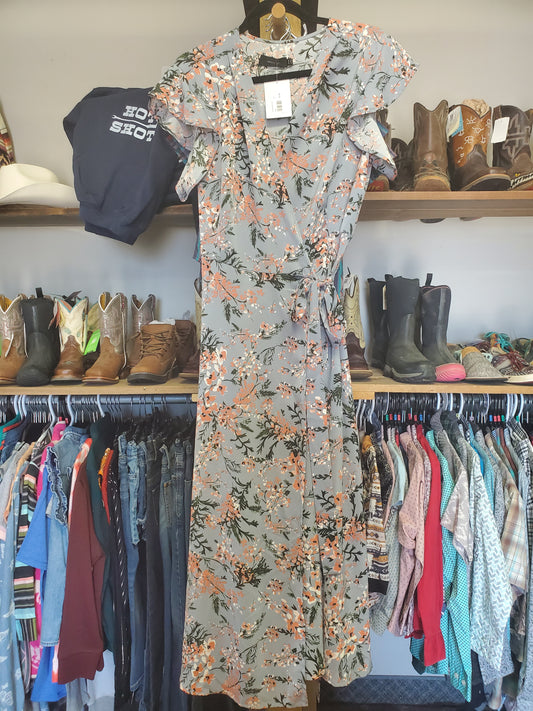 Floral Dress/Tie Front