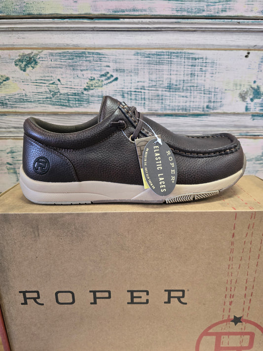 NEW Men's Tumbled Brown Shoe                   Elastic Laced