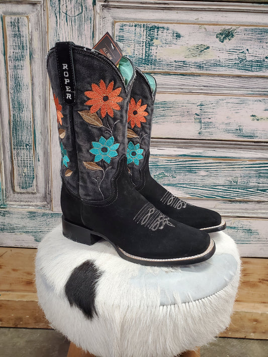 NEW Ladies Floral Top/Suede Boots