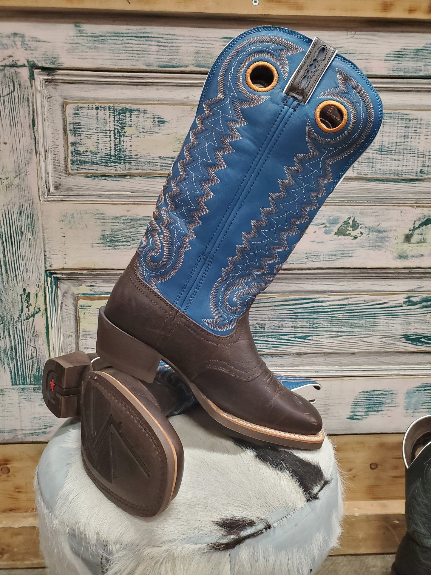 Men's Blue High Top Boots