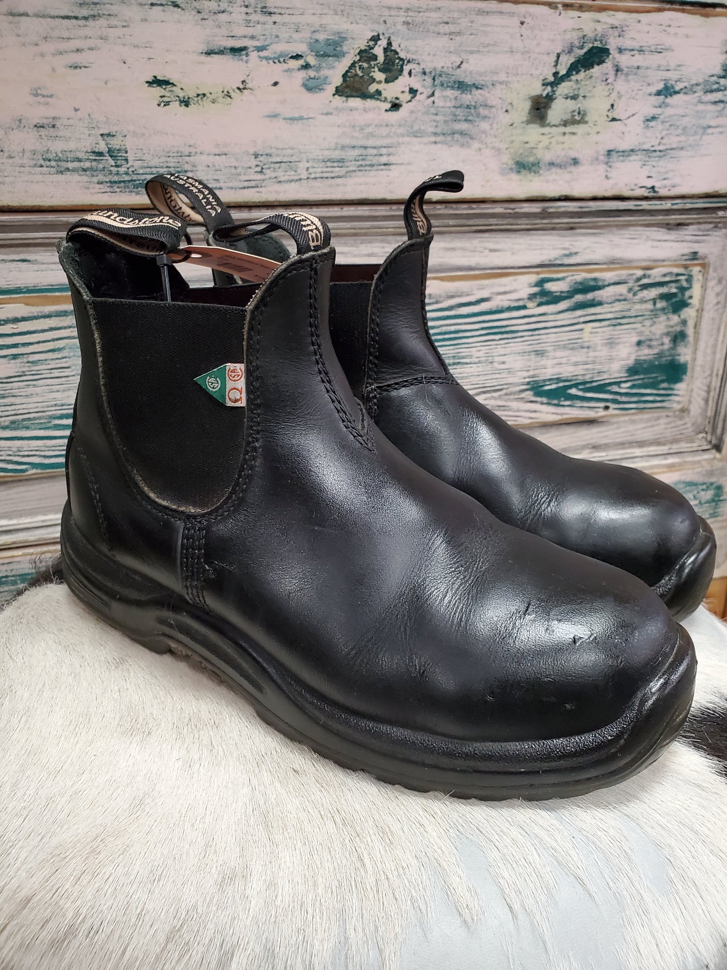 Black Blundstone Steel Toe Boots