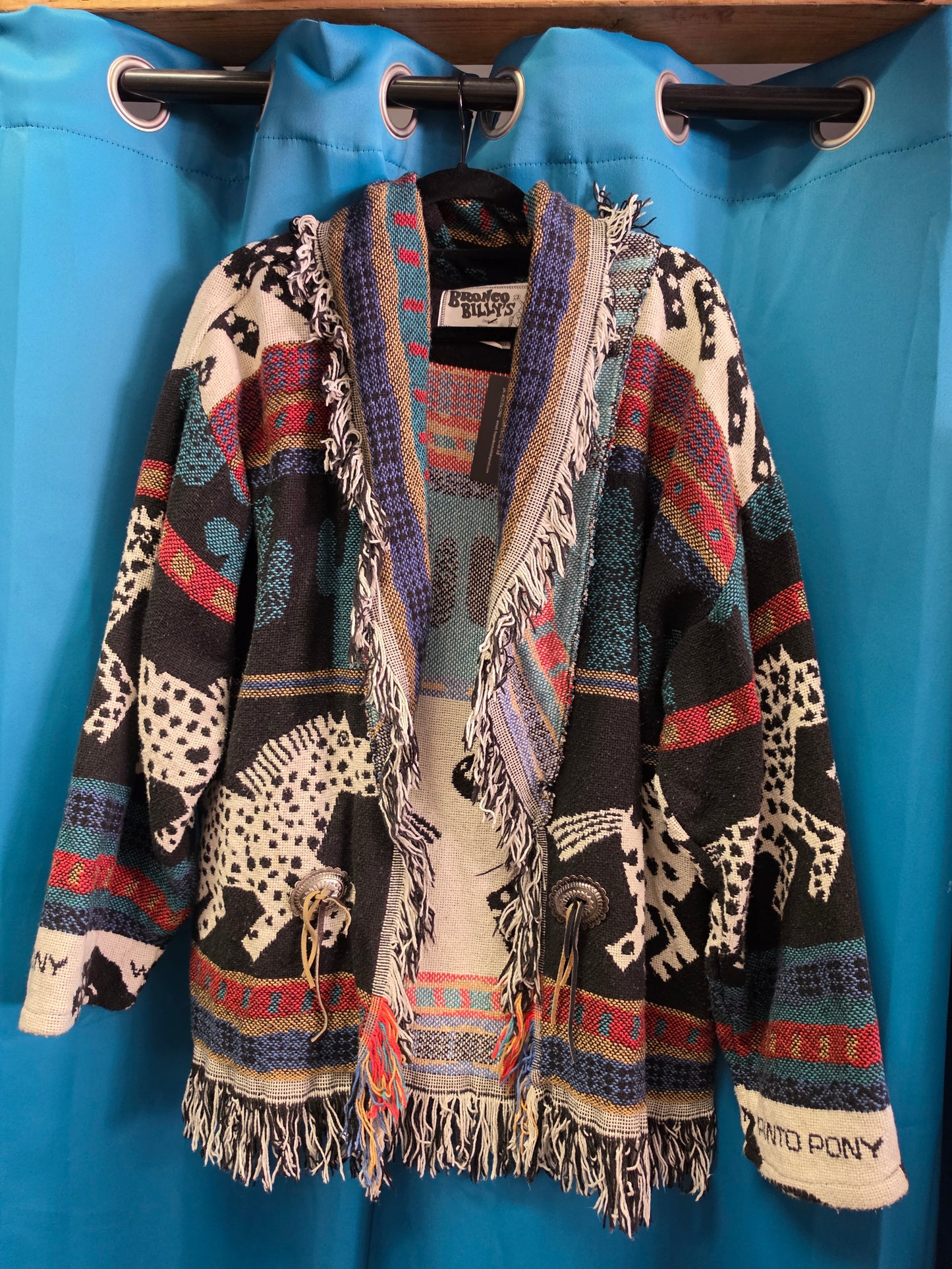 Ladies Western Blanket                      Fringed Cardigan