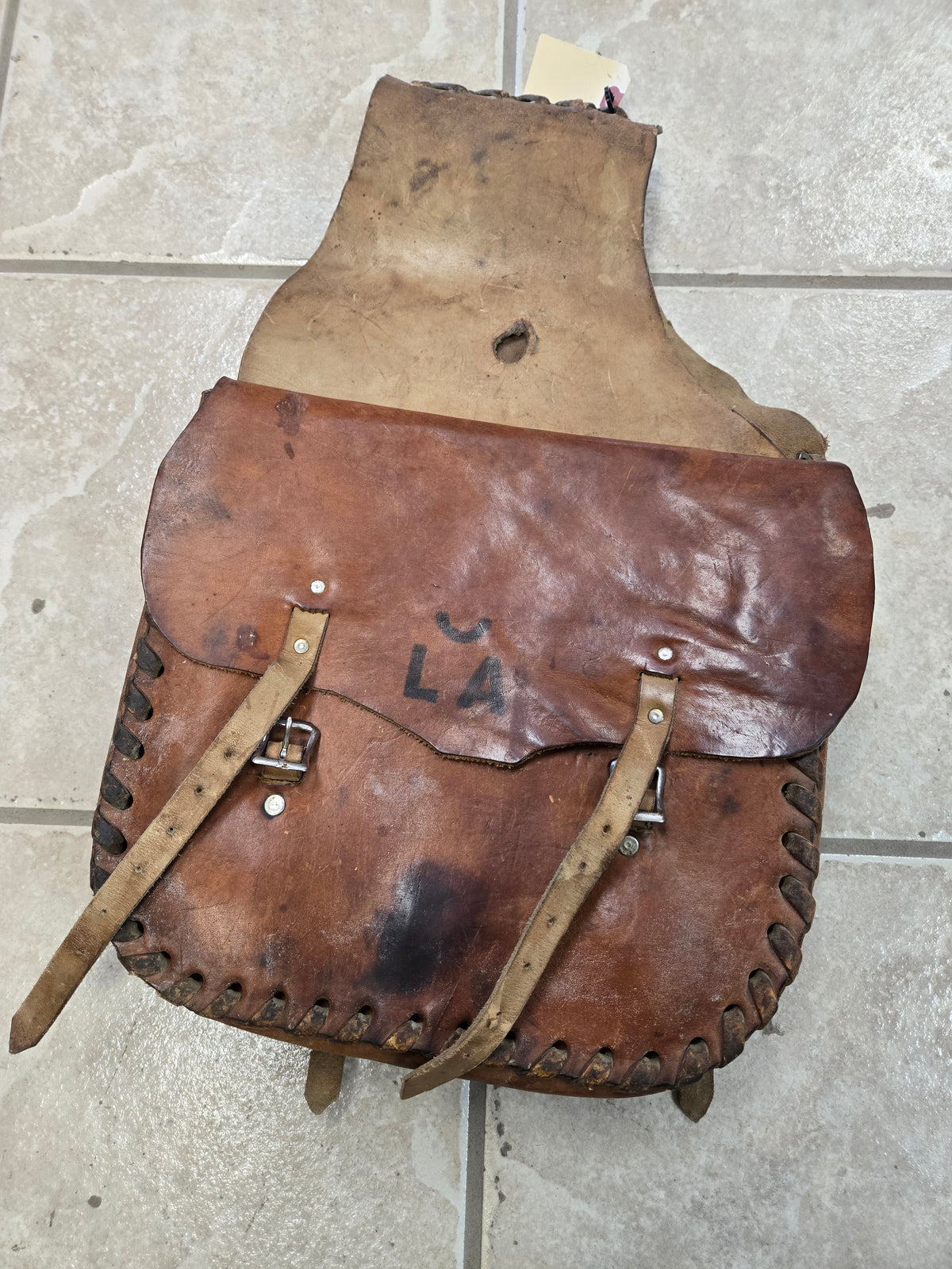 Leather Saddle Bags- Laced