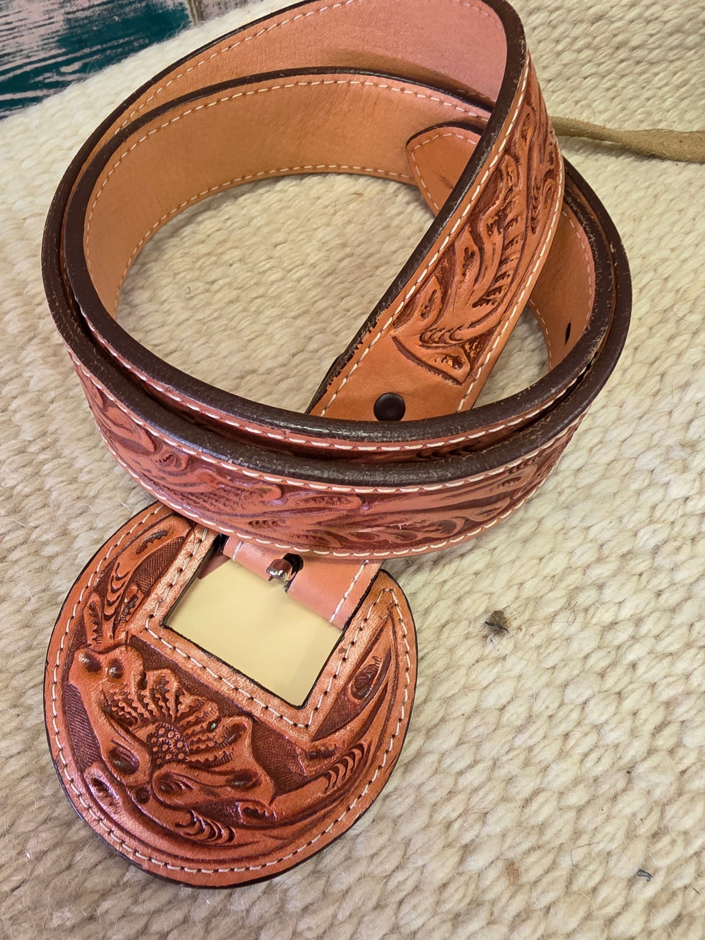 Full Carved Belt & Buckle NEW
