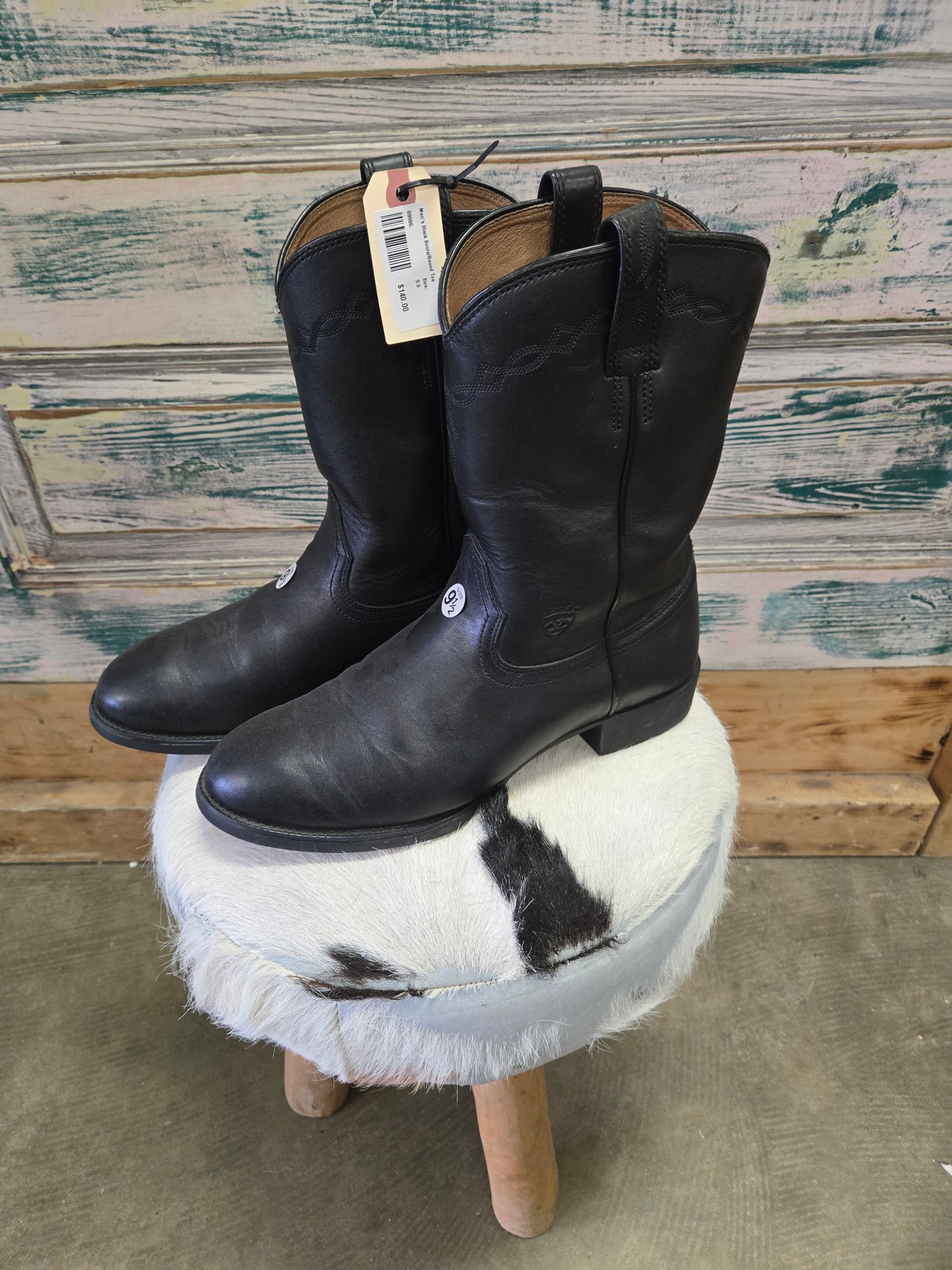Men's Black Boots/Round Toe