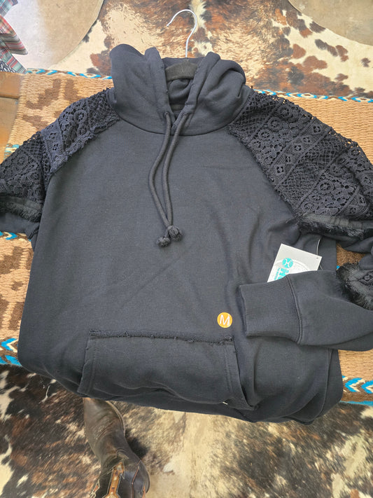 NEW Black Lace Slv. Hoody