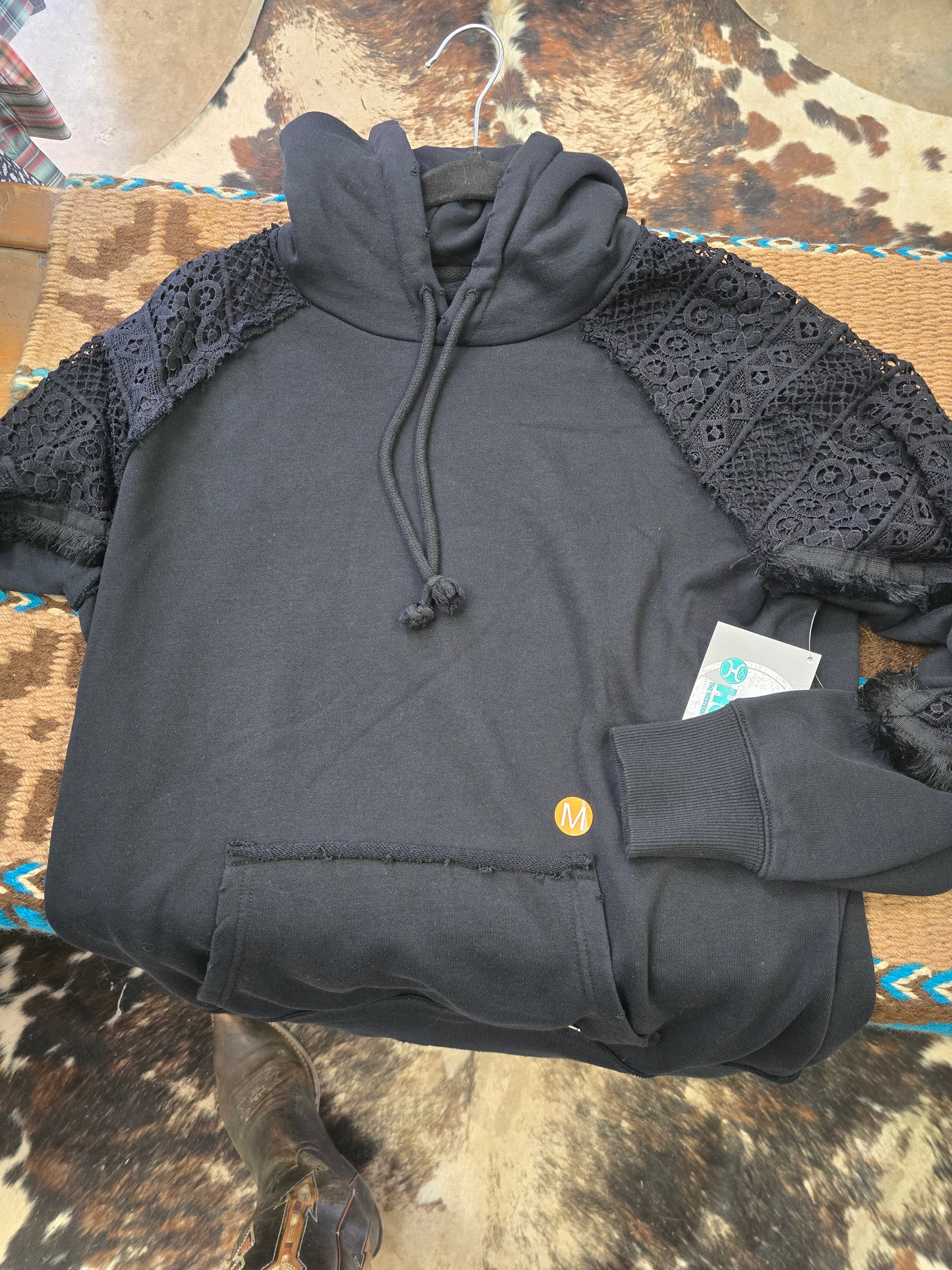 NEW Black Lace Slv. Hoody