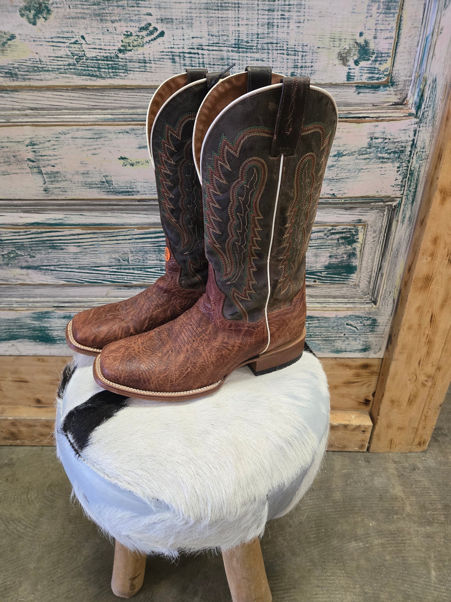 Mens Dan Post Brown Sq Toe Boots