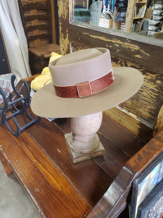 Wide Brim Wool Fedora Pecan