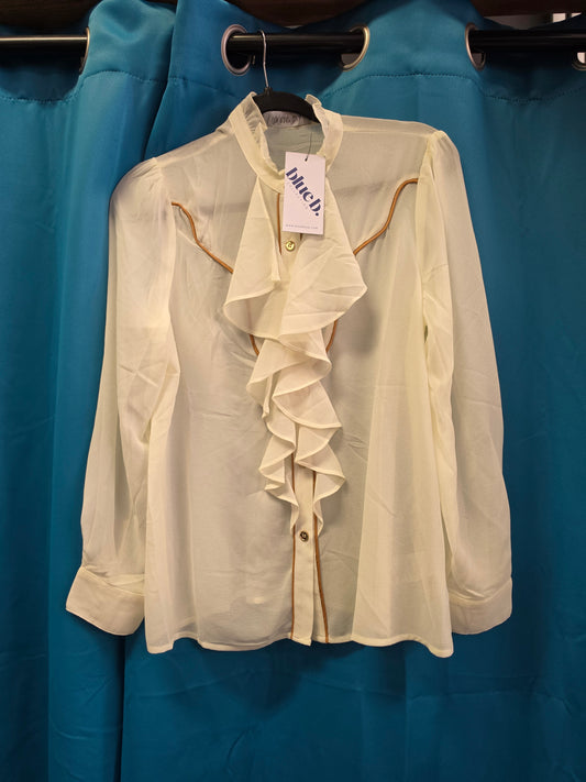 NEW Cream Ruffle Chelsea Blouse