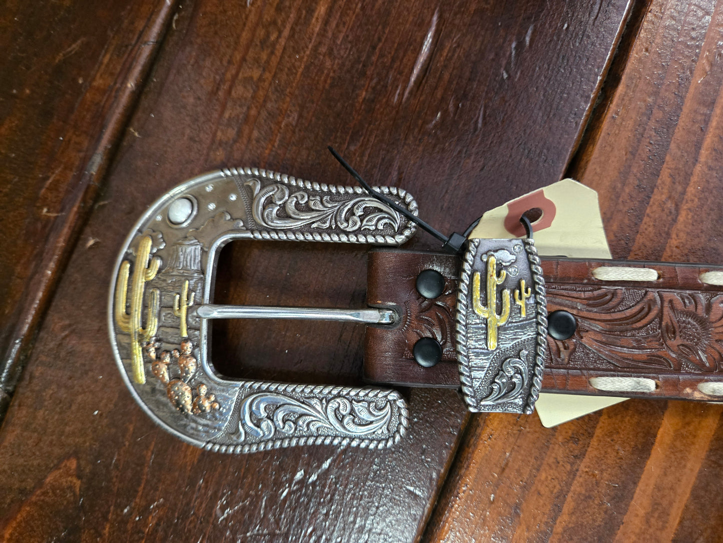 NEW Buckstitch Belt                            Cactus Buckle