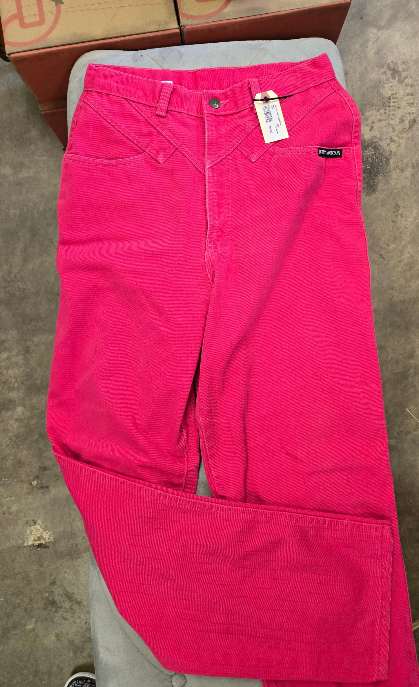 Ladies Hot Pink Vintage Rocky Jeans
