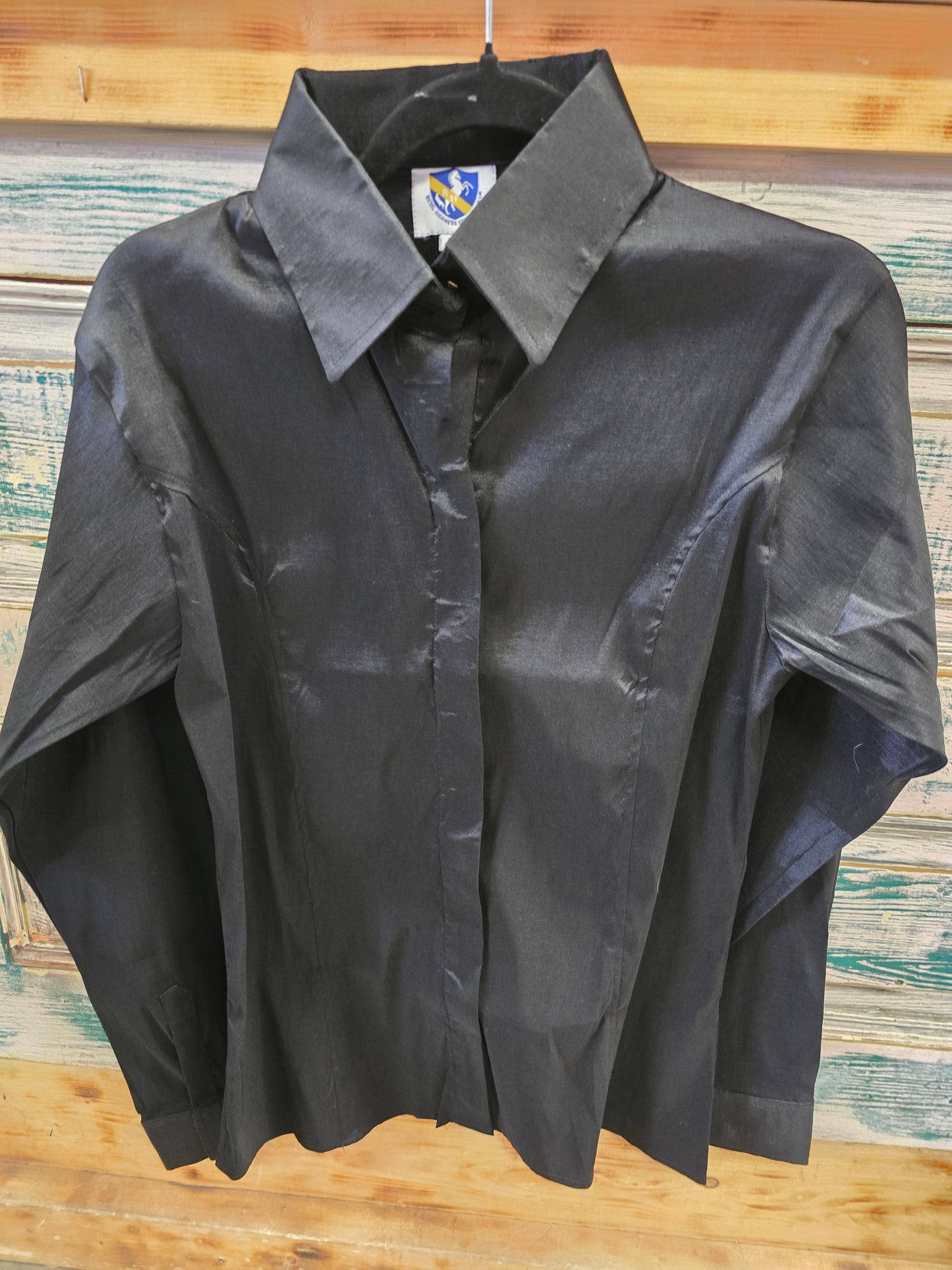 Black Zip Front Show Shirt