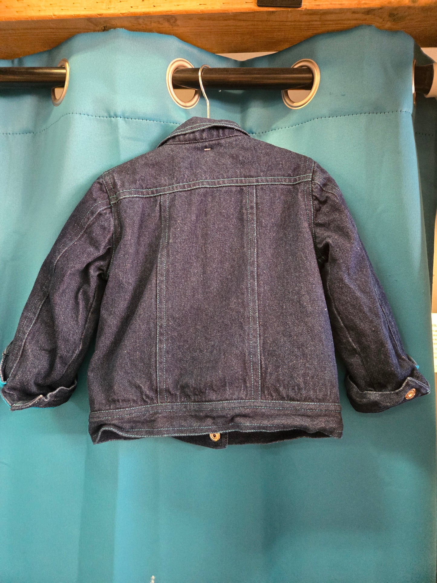 Dark Denim Childrens Jacket                       Teal Lined