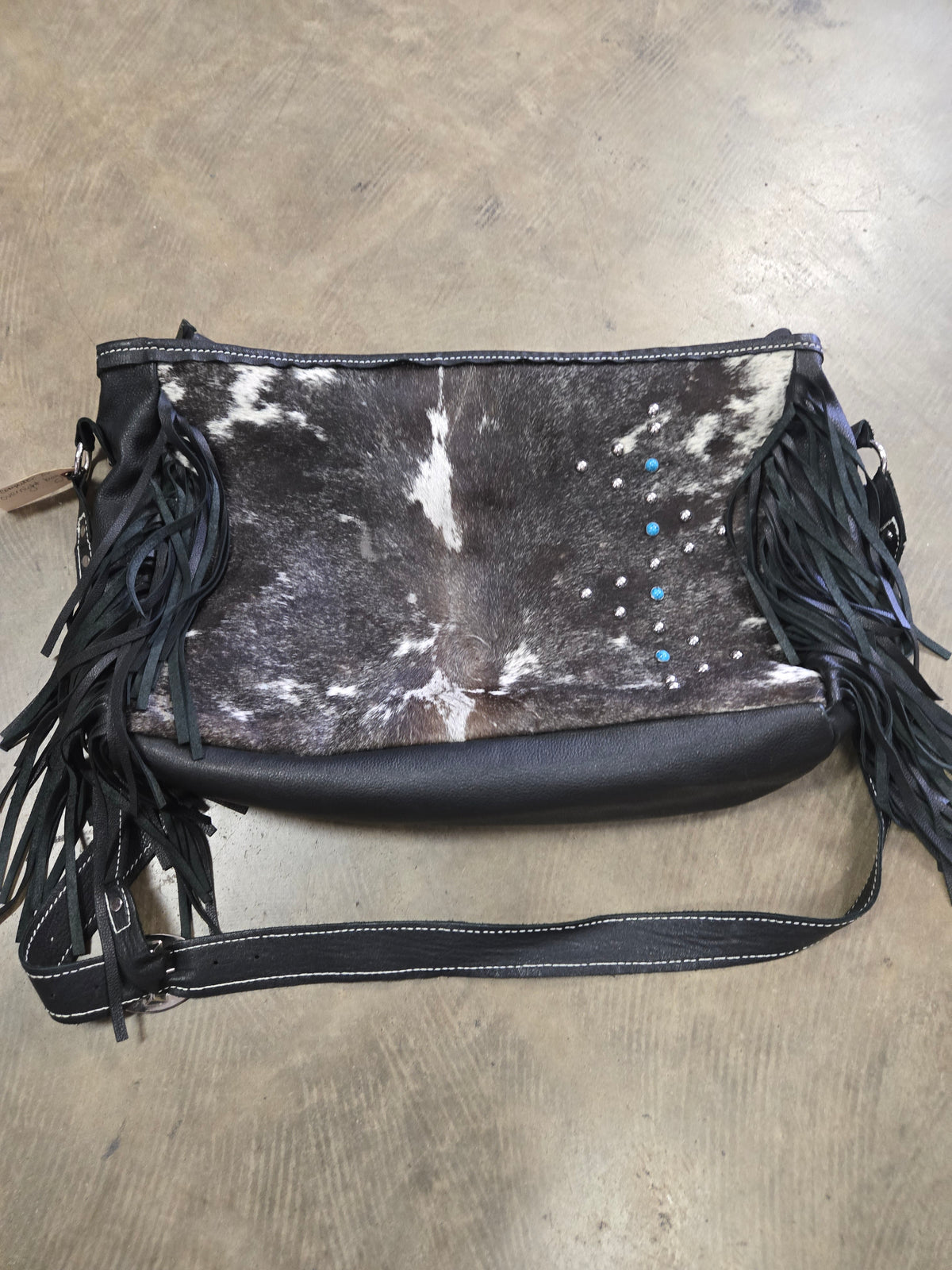 Large Hide On, Fringed Purse