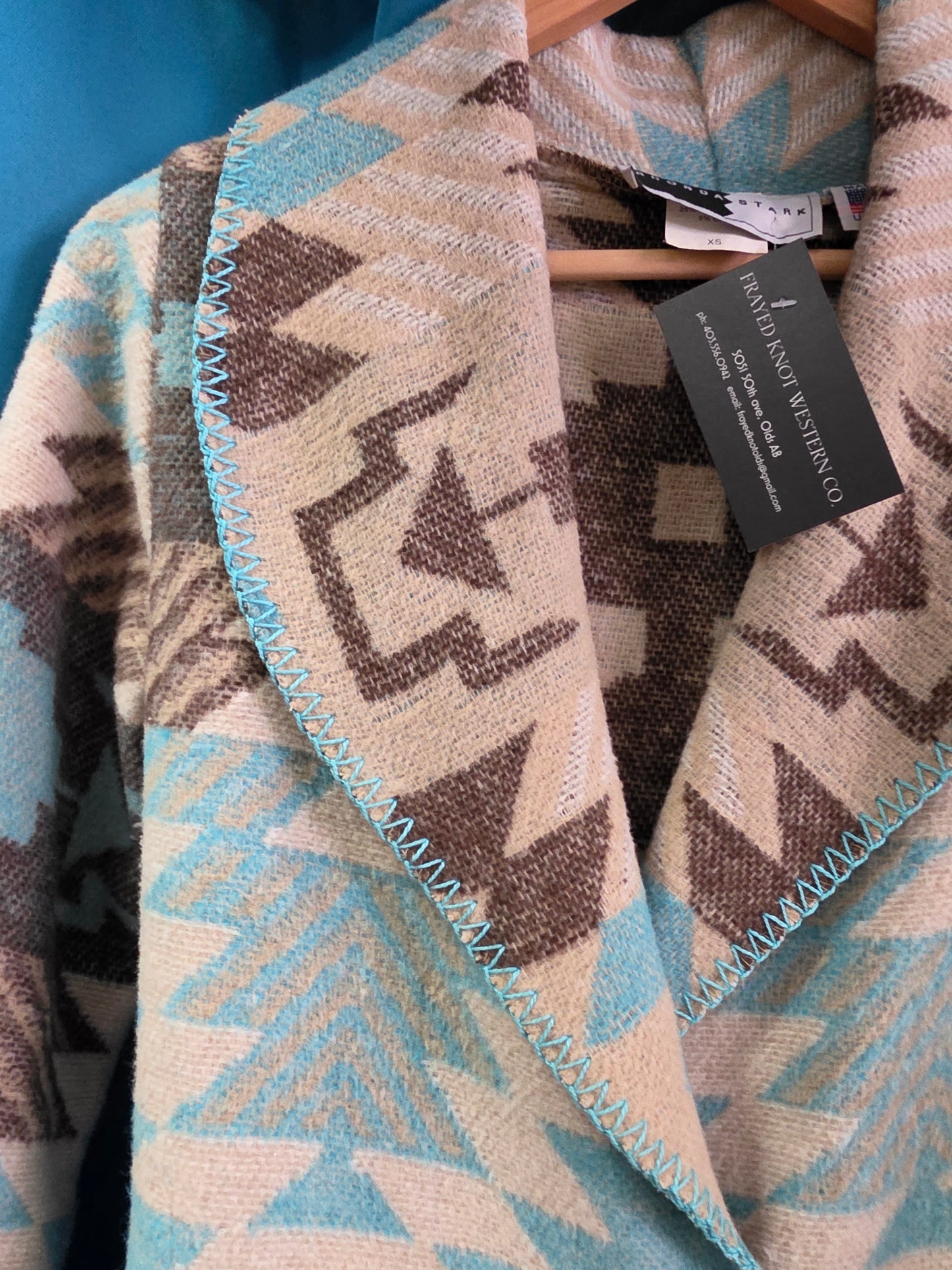 Brown-Teal Aztec Bell Slv.                          Shackett