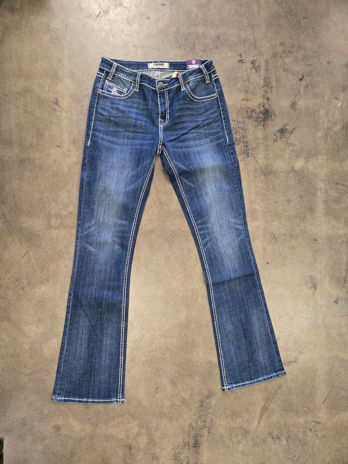 NEW Ladies Mid Rise Boot Cut Jeans