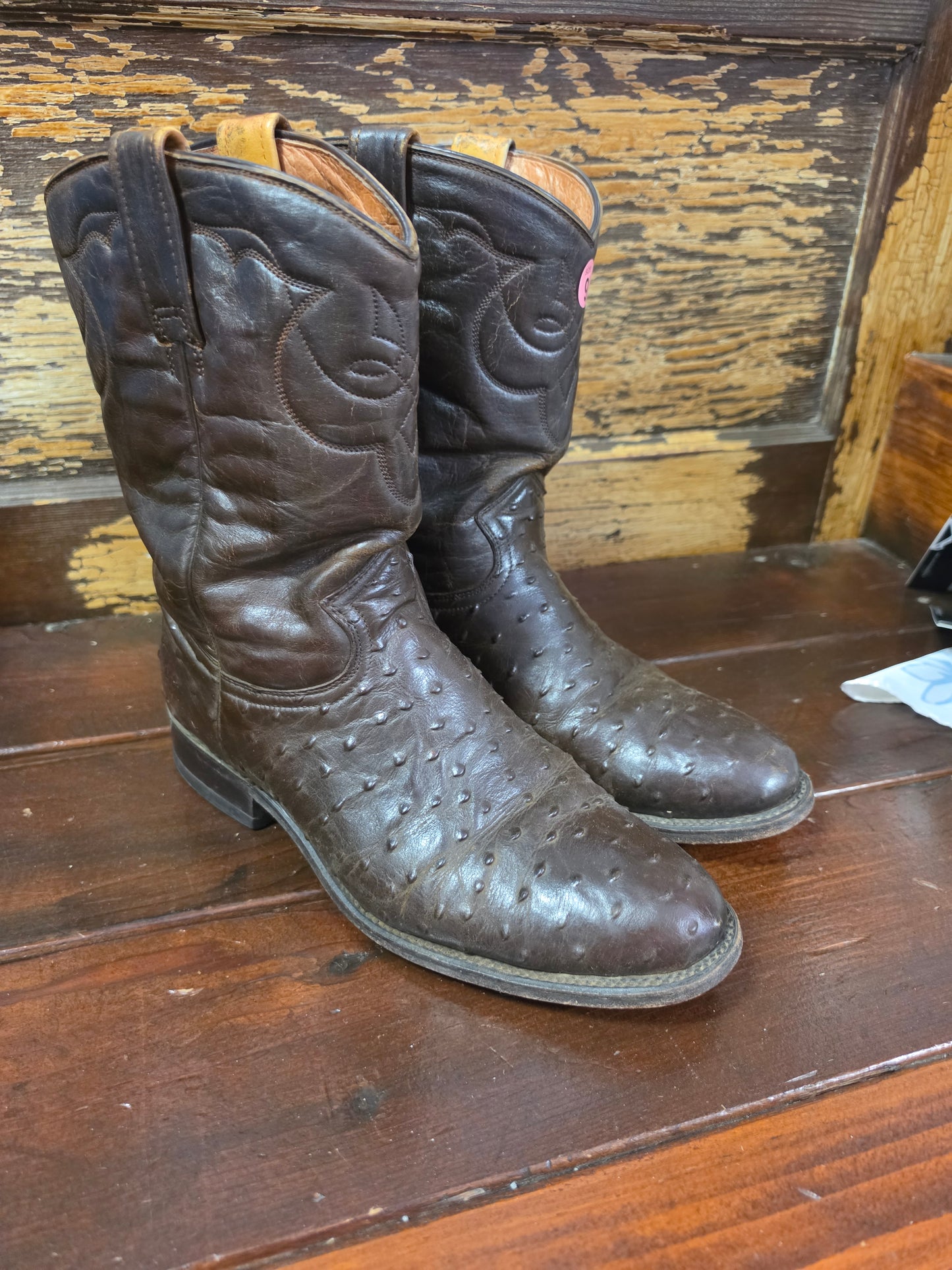 Men's Brown Ostrich Boots