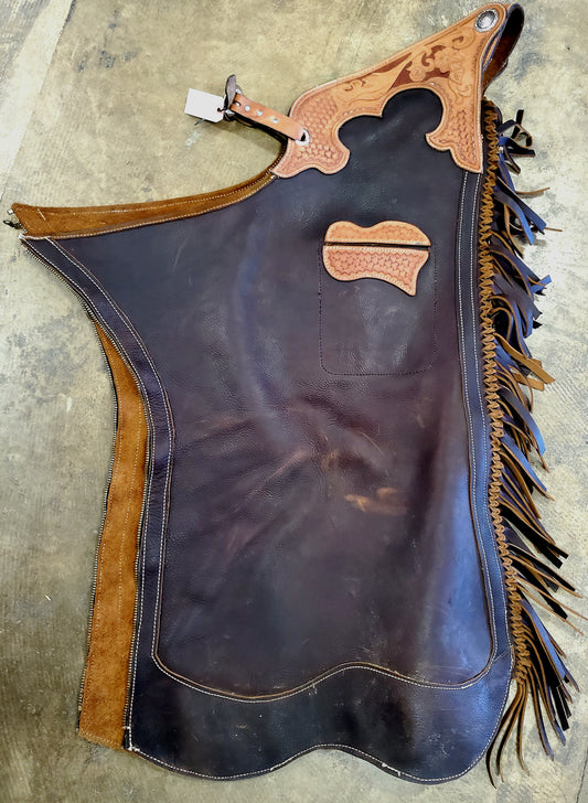 Custom Heavy Grain Leather Hand Made Shot Gun Chaps