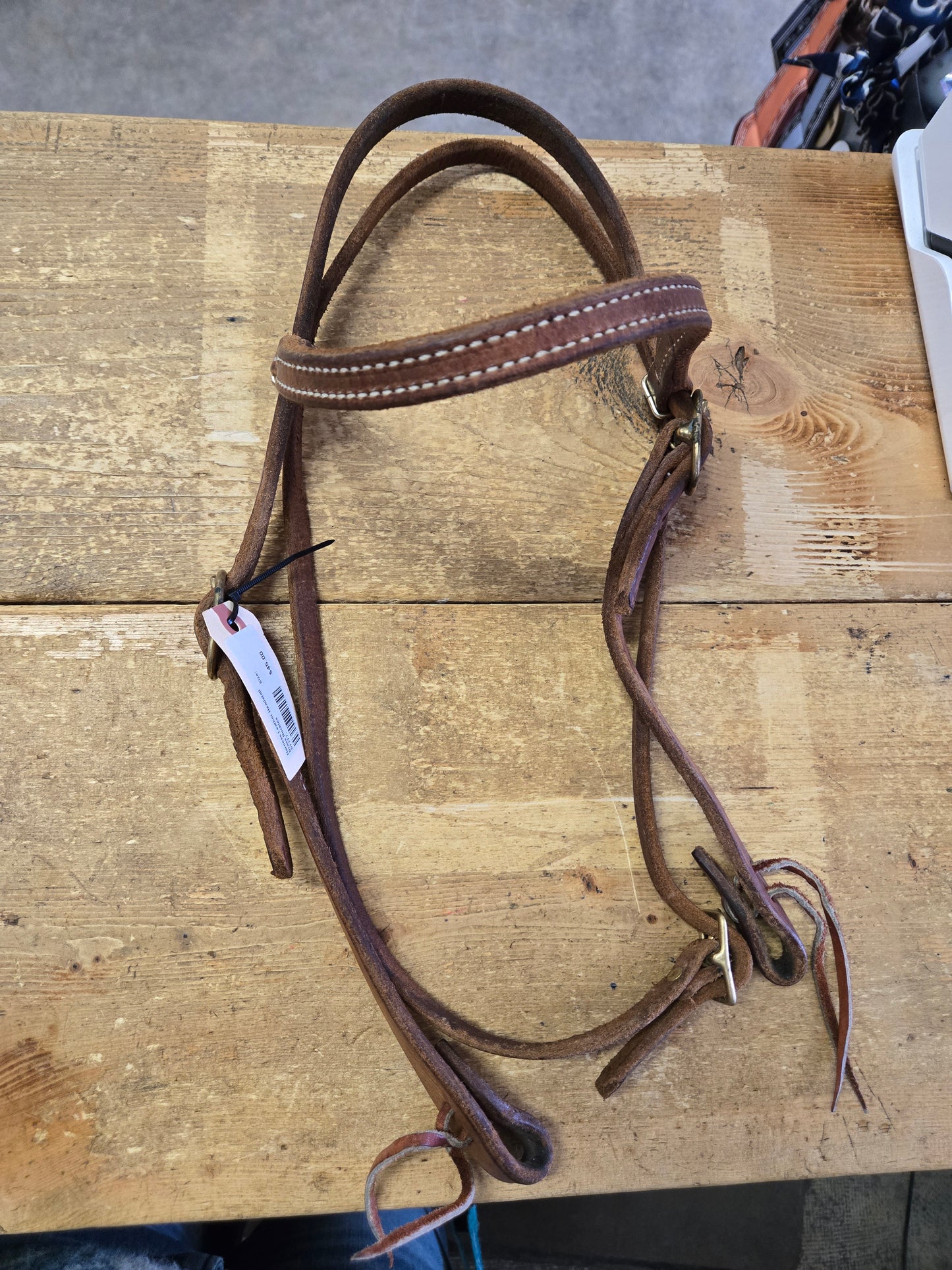 Harness Leather Headstall                      Brass Buckles
