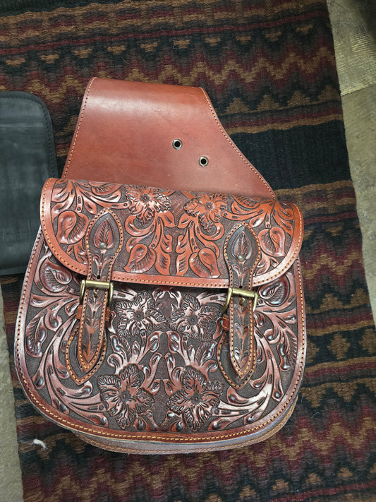 Carved Leather Saddlebags