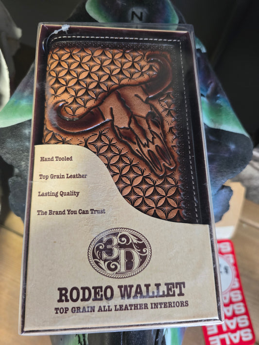 NEW Leather Cow Skull Wallet