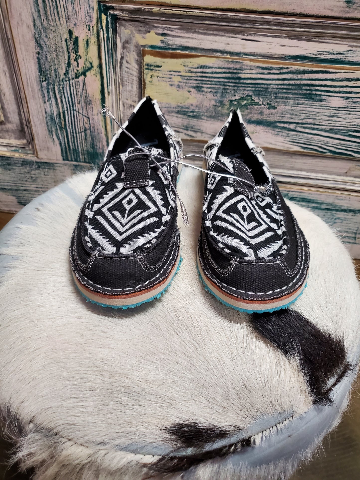 Cow Print & Aztec Loafer Shoes