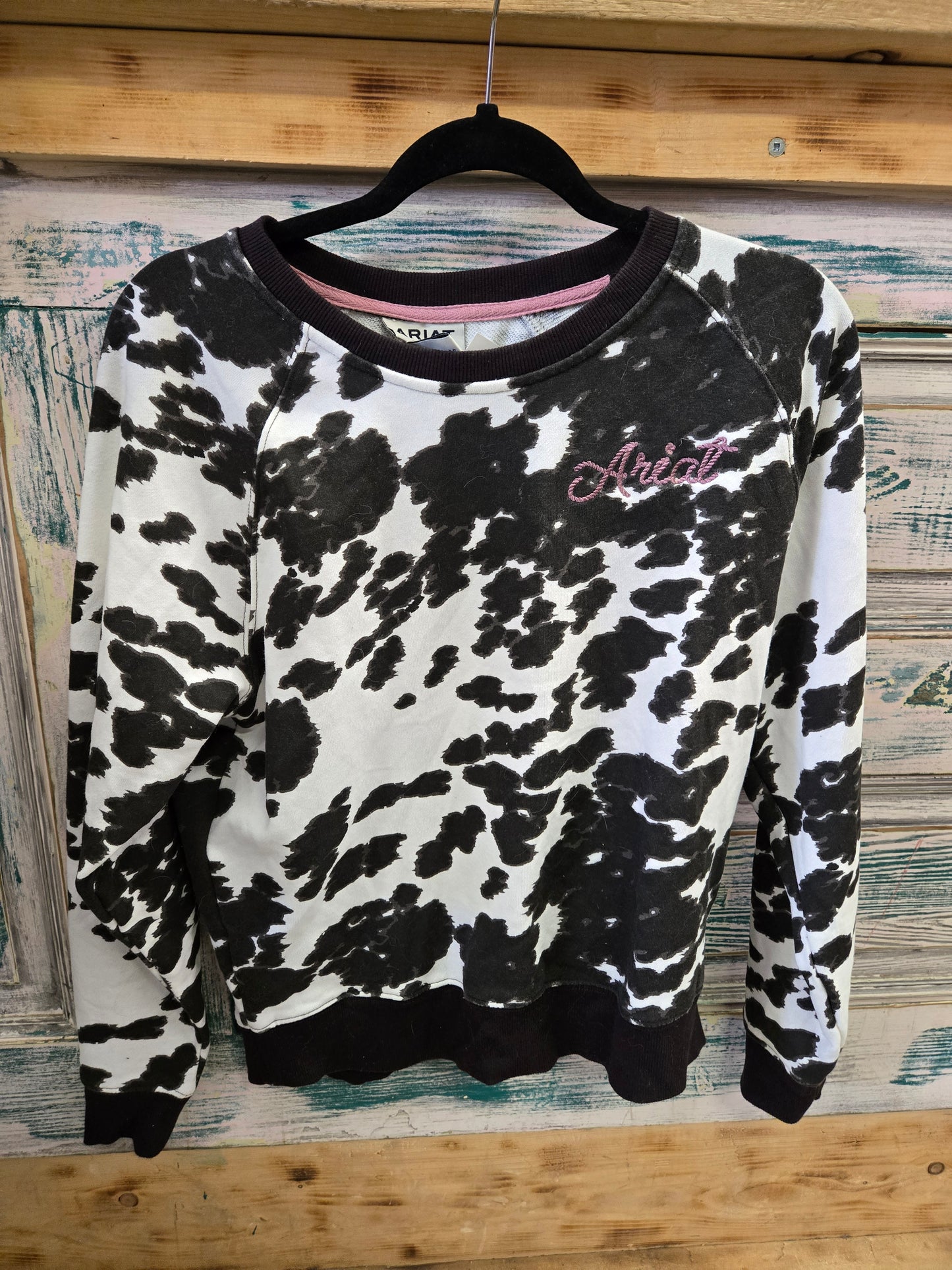 Ladies Cow Print Ariat Crewneck