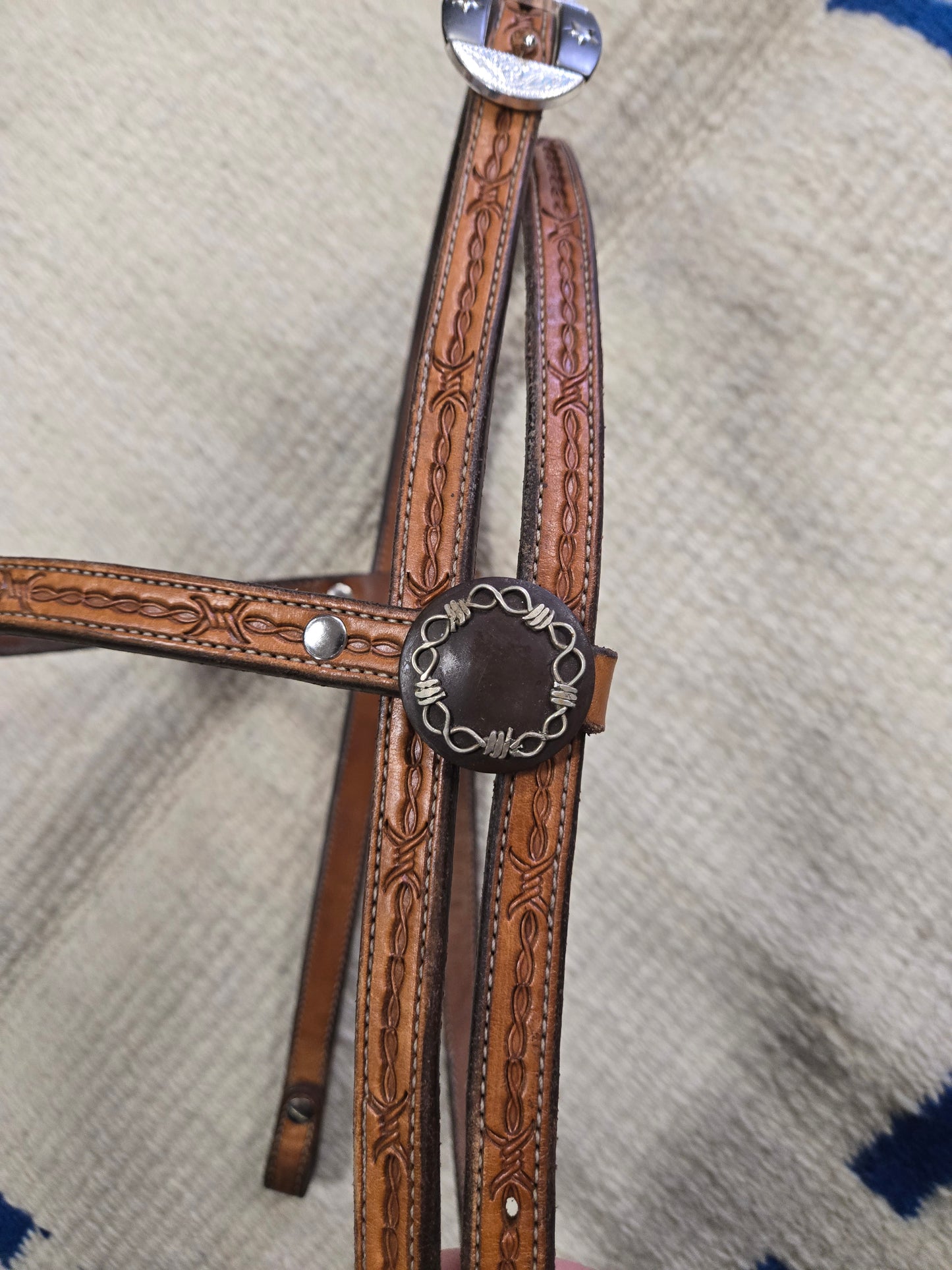 Barb Wire Detail Browband                          Headstall