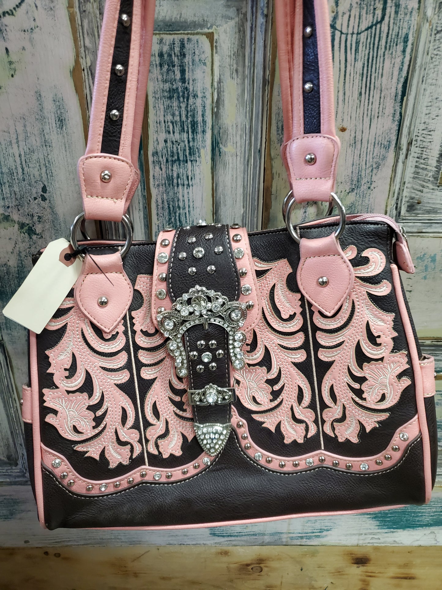 Brown & Pink Western Purse