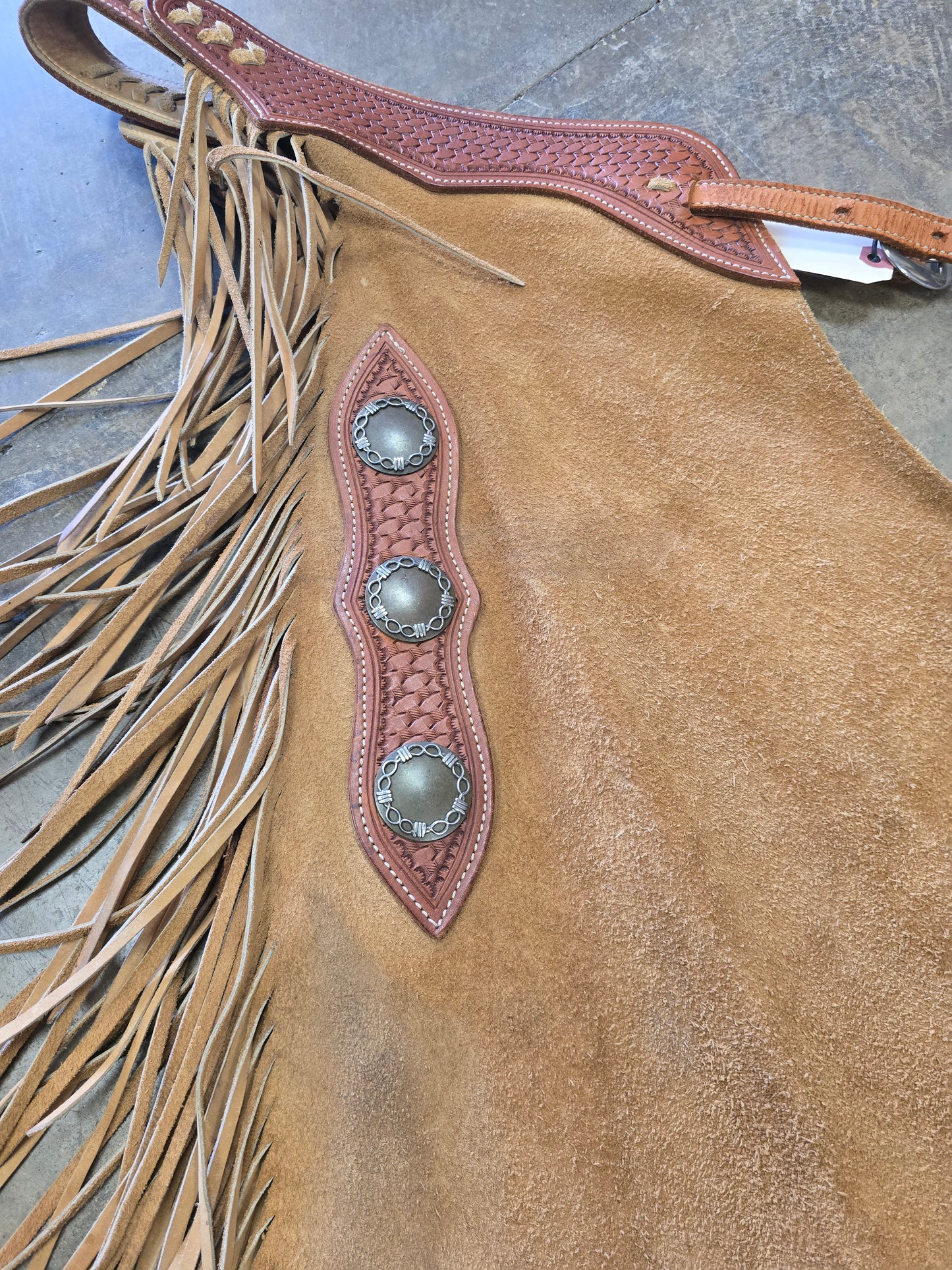 Suede Fringed Chaps/Concho Det.