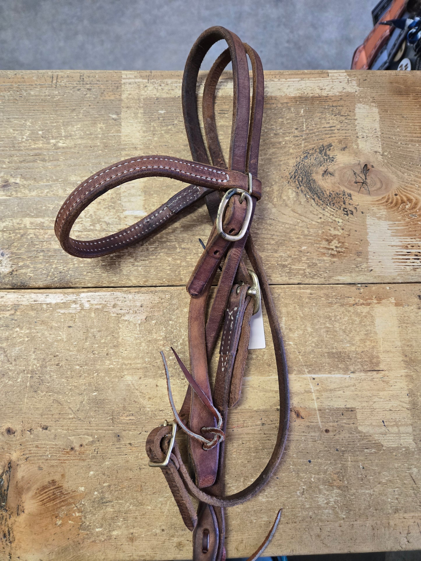 Harness Leather Headstall                      Brass Buckles