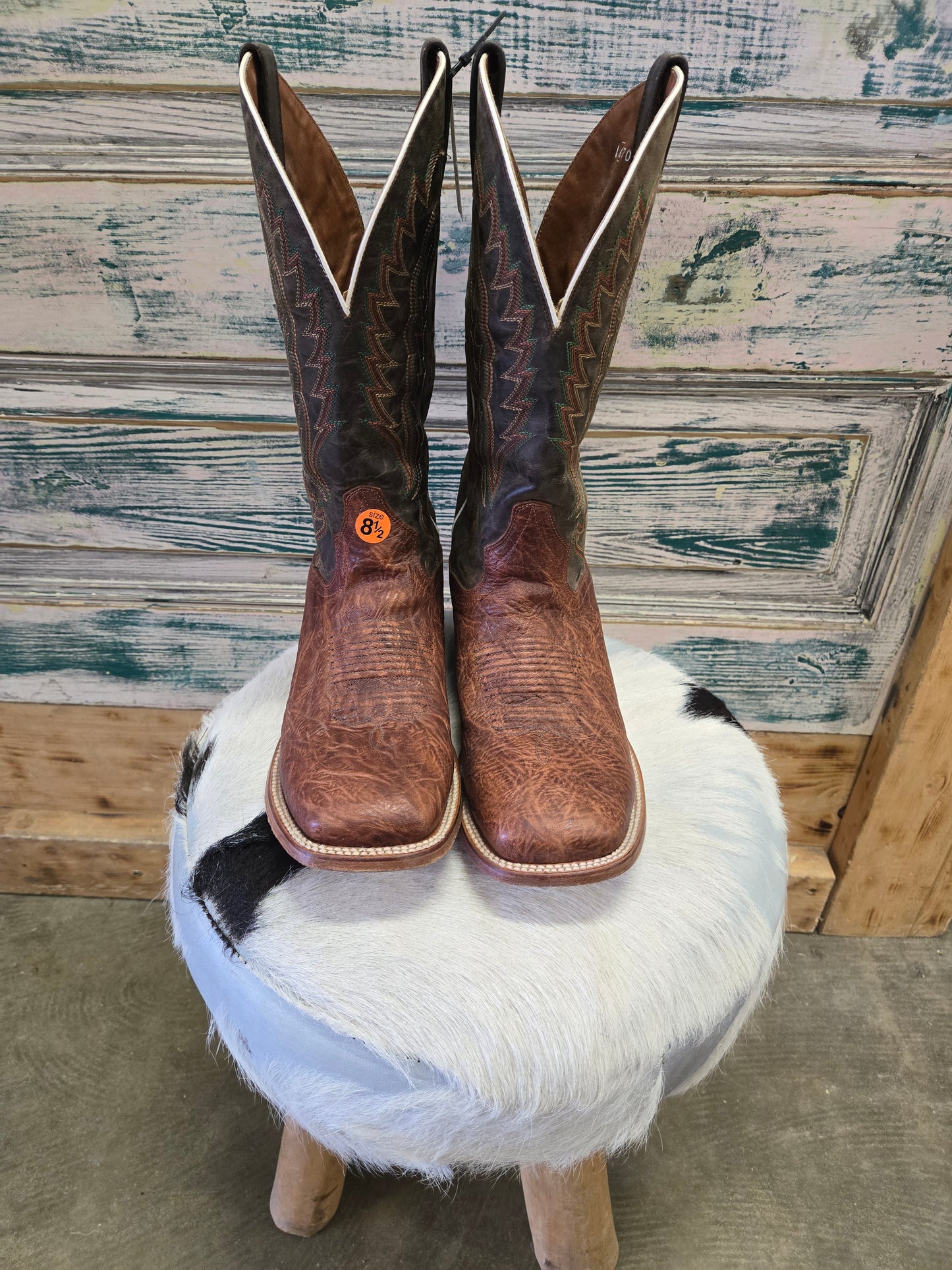 Mens Dan Post Brown Sq Toe Boots
