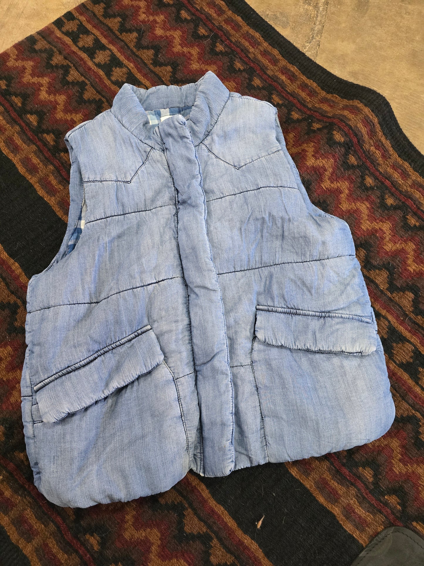 Quilted Denim Vest