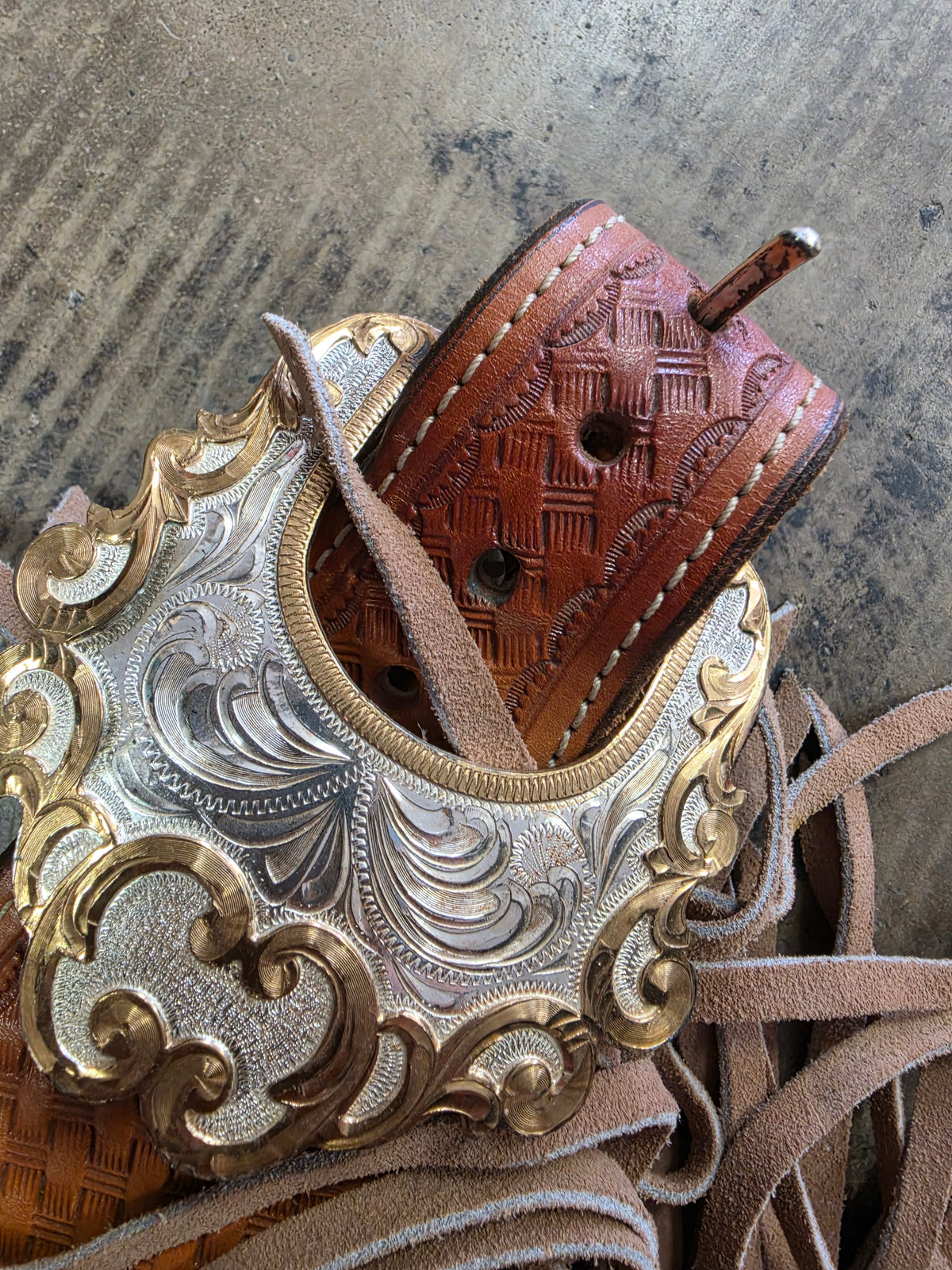 Dale Chevaz Basket Stamped Waist Chaps