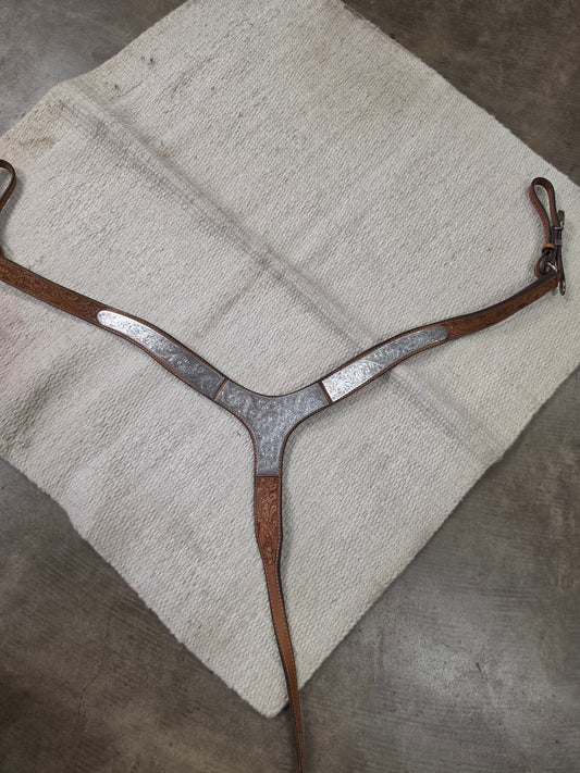 Blue Ribbon Breast Collar w/ Silver